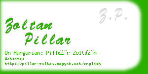 zoltan pillar business card